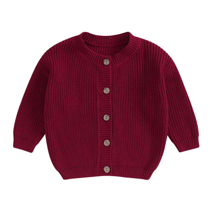 Infant Baby Girl Boy Knit Cardigan Sweater Coat Cute Long Sleeve Button Down Sweater Fall Winter Tops