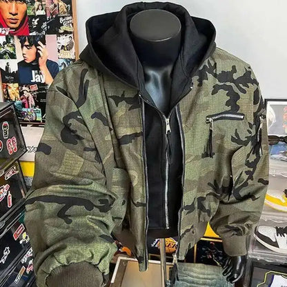 PFHQ Camouflage Men's Hooded Jacket 2025 Spring Autumn New High Street Long Sleeve Korean Style Fashion Casual Male Tops 21E2824