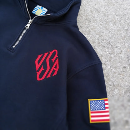 Y2K Fashionable Loose Jacket Exquisite USA Embroidered Short Zipper Men's Clothing Casual Hoodies Retro Unisex Cotton StreetWear