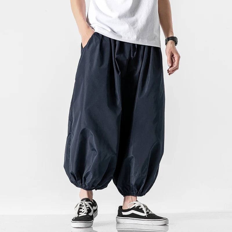 Streetwear Fashion Harem Pants Mens Solid Color Casual Jogger Man Pants Harajuku Style Spring Summer Men's Trousers 5XL