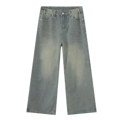 IEFB High Street Men's Denim Pants Camouflage Casaul Straight Bottom Simple Wide Leg Loose Trousers Spring Stylish 2026 9C354
