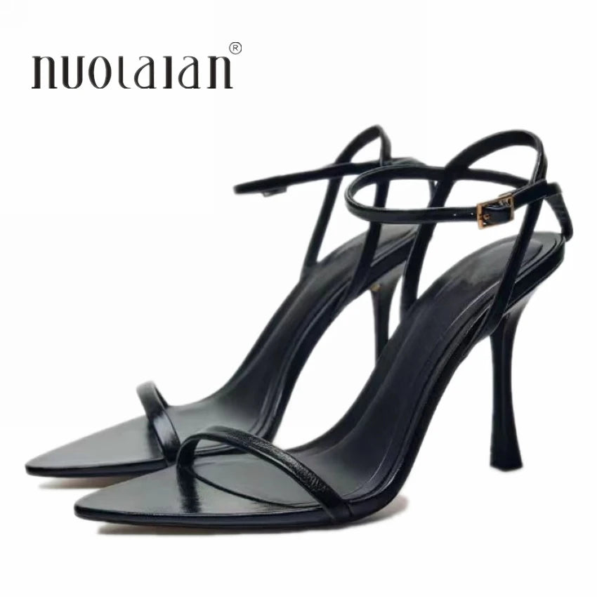 2025 Ankle Strap Women Sandals Summer Fashion Sexy Thin High Heels Gladiator Sandal Shoes Narrow Band Party Dress Pump Shoes