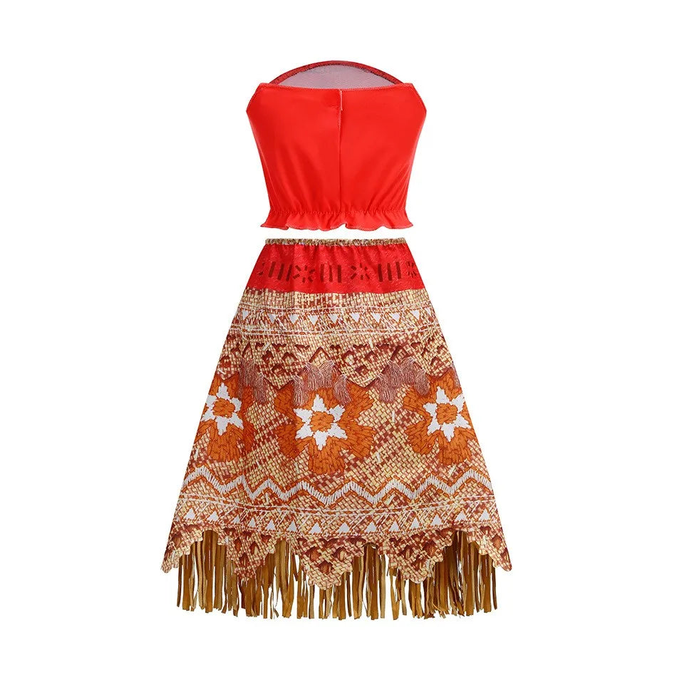 Disney NEW Moana Episode 2 Movie Costume Princess Vaiana Role Play Dress Girls Carnival Outfit Toddler Polynesian Beach Dress
