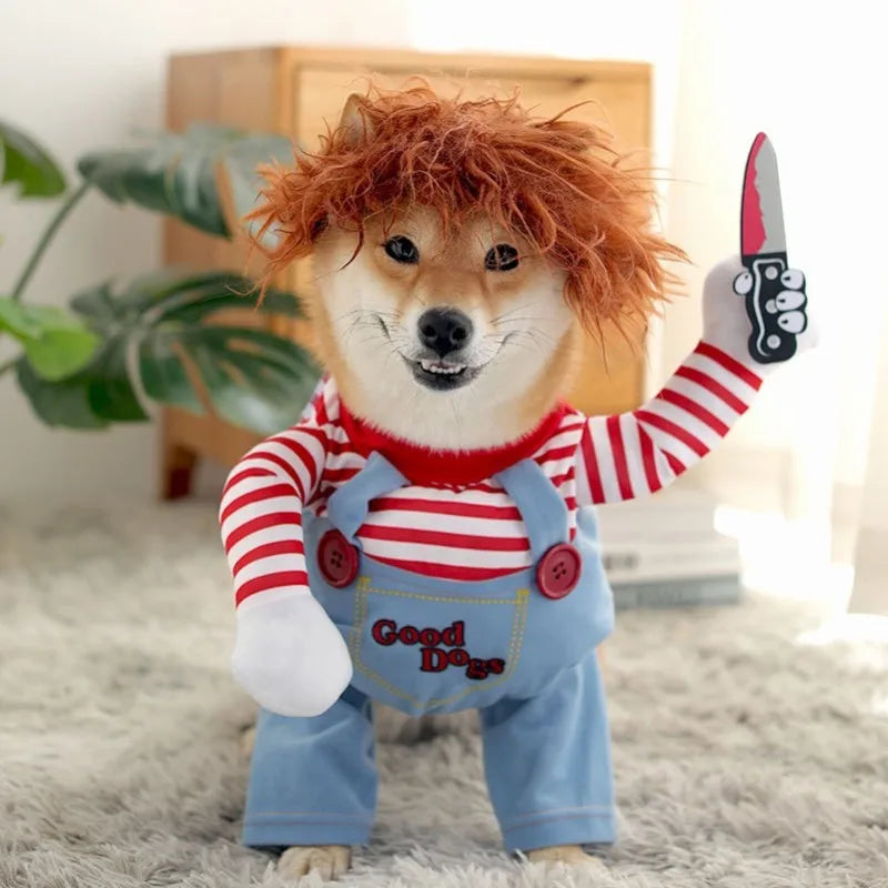 Funny Pet Dog Cosplay Clothes Novelty Puppy Halloween Costumes Sweatshirt Christmas Festival Party Outfit Pet Dress Dog Coat