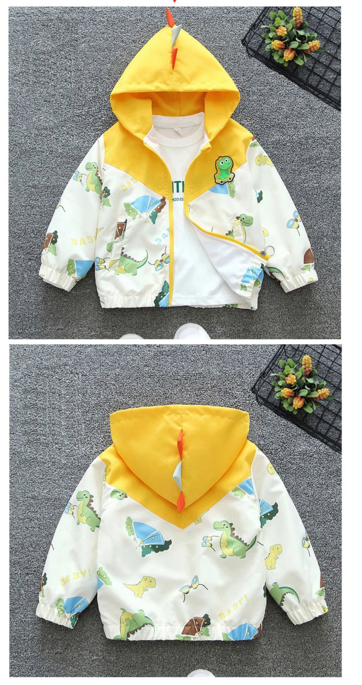 New Spring Autumn Green Yellow Thin style Children Costume Boys Coats Jacket Girls Hooded Coat Kids Outwear Boy Clothing