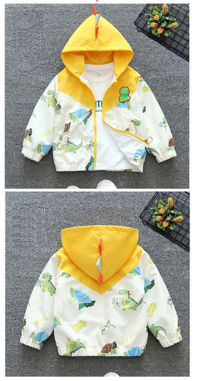 New Spring Autumn Green Yellow Thin style Children Costume Boys Coats Jacket Girls Hooded Coat Kids Outwear Boy Clothing