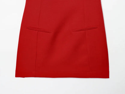 ETJ 2025 women's new products are elegant and stylish Short dress with a boat neck and short sleeves with pleats  black dress