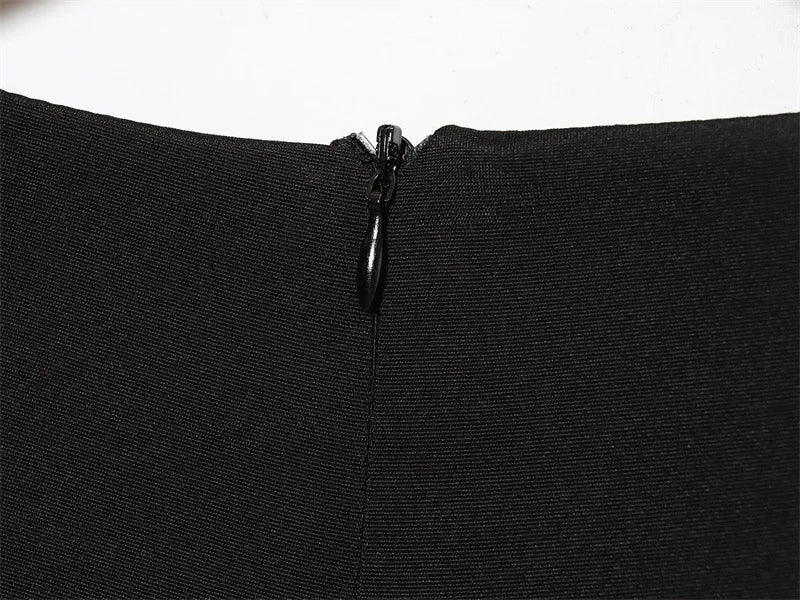 Elegant Puff Sleeve Party Dresses Women Solid Pockets A-line Slim Zipper Mini Dress Ladies Office Outfit Club Evening 2026 Fashi