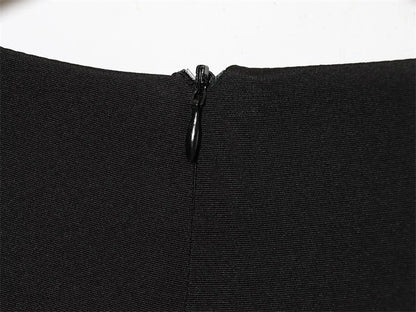 Elegant Puff Sleeve Party Dresses Women Solid Pockets A-line Slim Zipper Mini Dress Ladies Office Outfit Club Evening 2026 Fashi