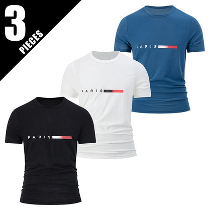 1/3 Pieces Summer Fashion Sports Outerwear Men's Short sleeved Round Neck T-shirt Running Fitness Training Clothes For Teenagers