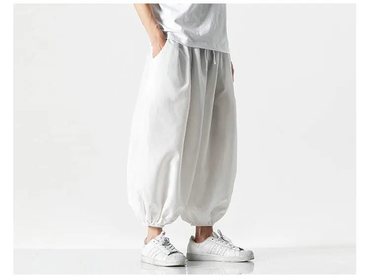 Streetwear Fashion Harem Pants Mens Solid Color Casual Jogger Man Pants Harajuku Style Spring Summer Men's Trousers 5XL