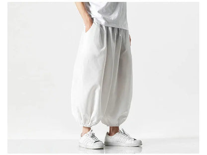 Streetwear Fashion Harem Pants Mens Solid Color Casual Jogger Man Pants Harajuku Style Spring Summer Men's Trousers 5XL