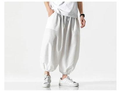 Streetwear Fashion Harem Pants Mens Solid Color Casual Jogger Man Pants Harajuku Style Spring Summer Men's Trousers 5XL