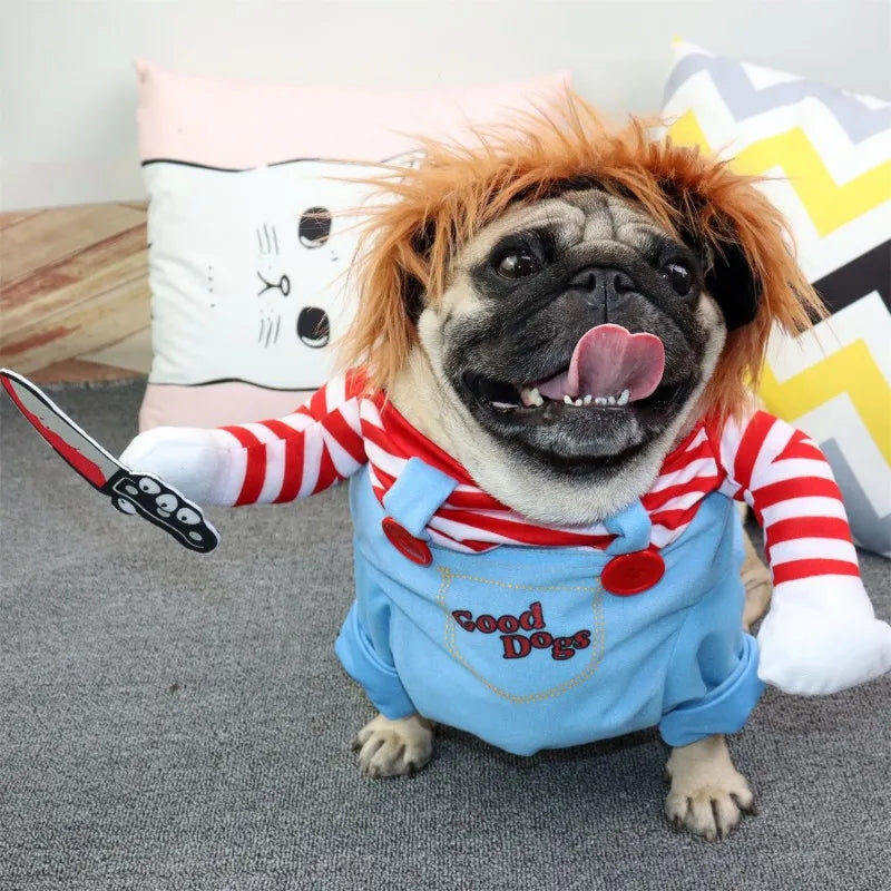 Funny Pet Dog Cosplay Clothes Novelty Puppy Halloween Costumes Sweatshirt Christmas Festival Party Outfit Pet Dress Dog Coat