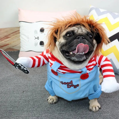 Funny Pet Dog Cosplay Clothes Novelty Puppy Halloween Costumes Sweatshirt Christmas Festival Party Outfit Pet Dress Dog Coat
