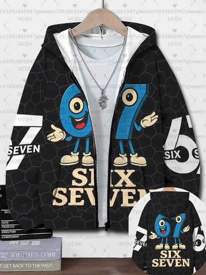 Hoodies For Kids 67 Six Seven Italian Brain Rot Math Joke Tops Y2k Game Saying Zipper Clothes Graphic Y2k Children's Hoodies