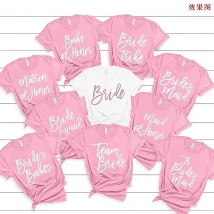Bridal Bachelor Party T Shirts Baby of Honor Mother of The Groom Jr. Bridesmaid Bride Flowers Girl Brides Babes Team Bride Maid