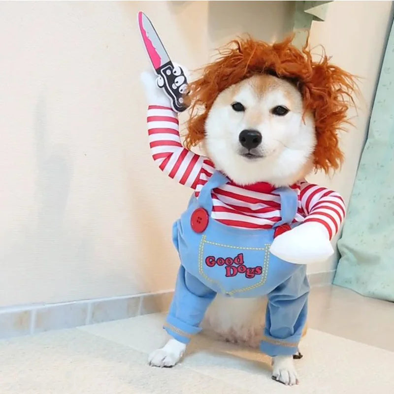 Funny Pet Dog Cosplay Clothes Novelty Puppy Halloween Costumes Sweatshirt Christmas Festival Party Outfit Pet Dress Dog Coat