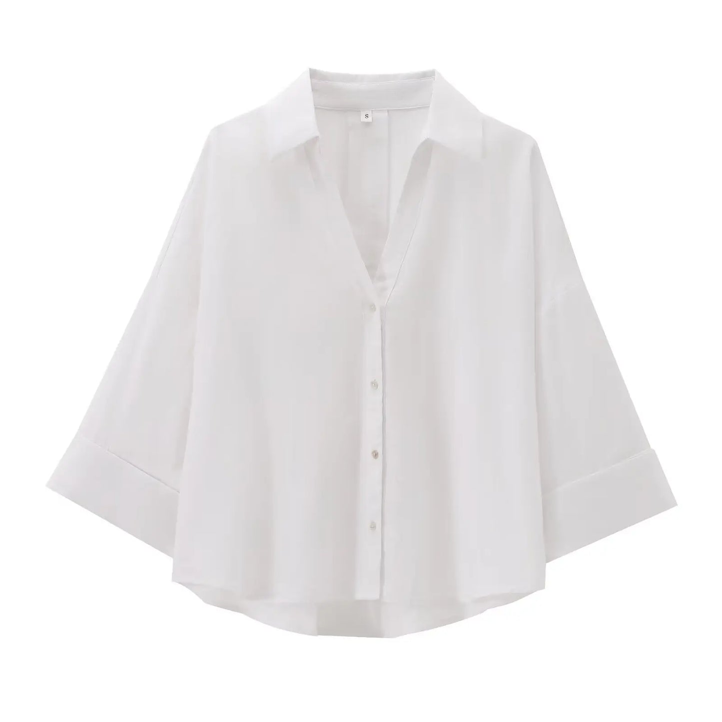 HH 2025 Casual Women Soild Linen Loose Shirt Summer Female Lapel Collar Long Sleeve Oversized Office Wear Lady Blouse