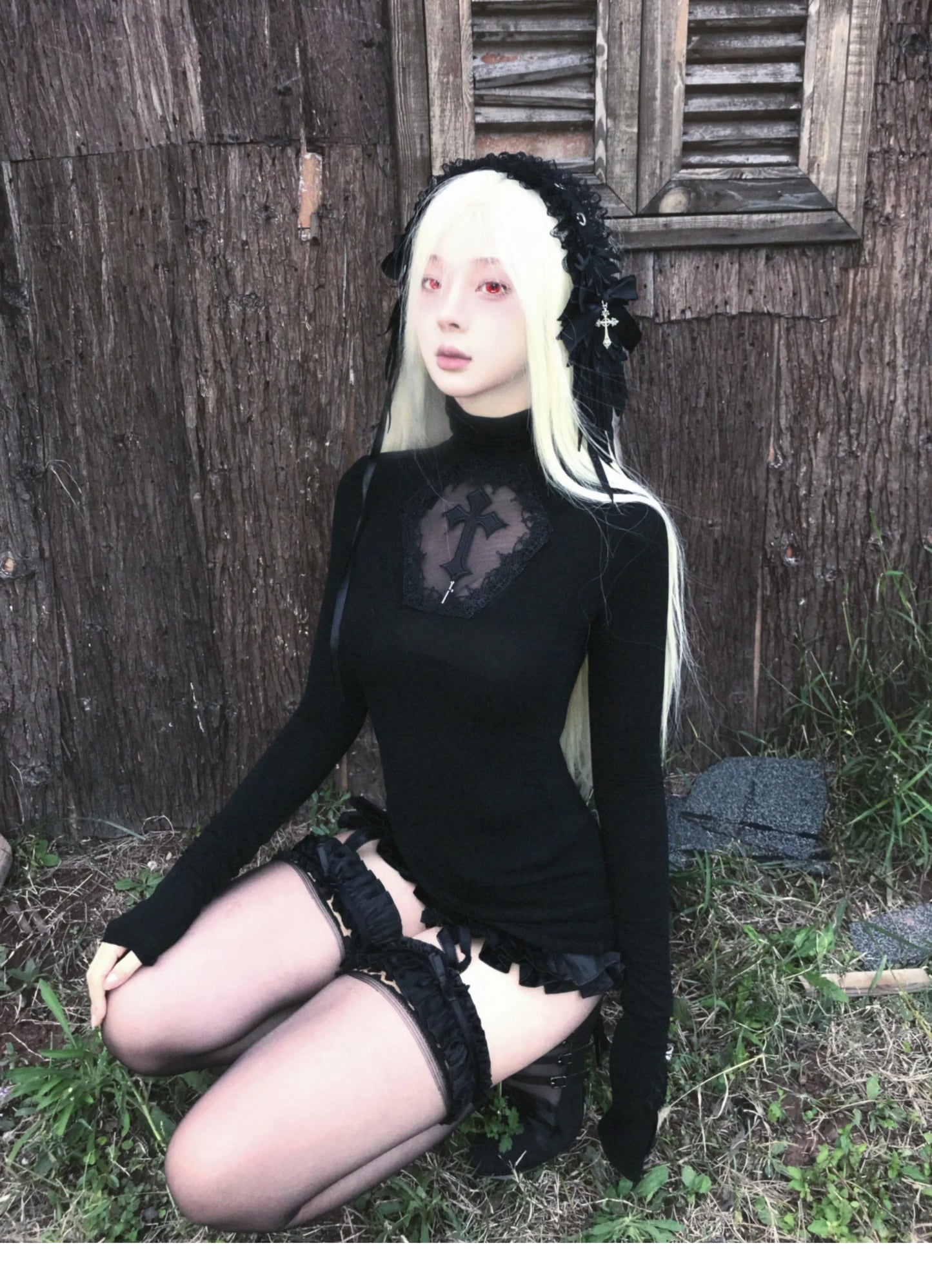 Genayooa Y2k Vintage T Shirt Women Hollow Out Tops Butterfly Patchwork Japanese 2000s Retro Grunge Tops Aesthetic Tshirts Gothic