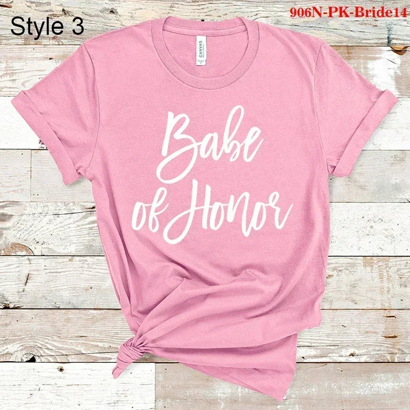 Bridal Bachelor Party T Shirts Baby of Honor Mother of The Groom Jr. Bridesmaid Bride Flowers Girl Brides Babes Team Bride Maid