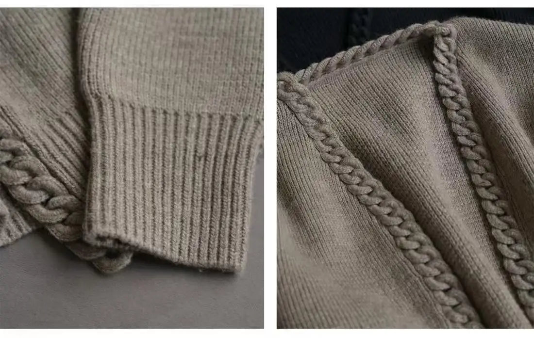Vintage Overweight Pounds Mens Cardigan Sweater Luxury Design Jacquard Weave Hand Knitted Tops Autumn Winter Wool Knitwear Coat