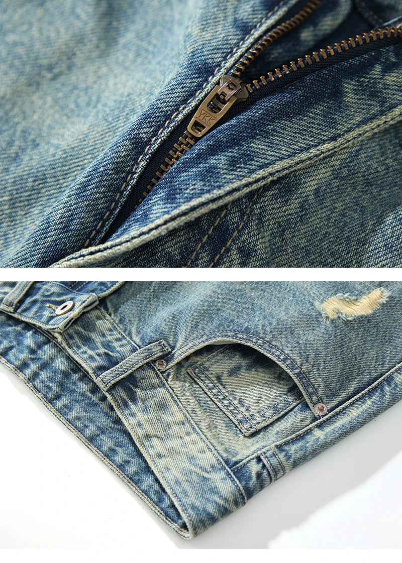 KSTUN Flared Jeans Men Booocut Jean Streetwear Denim Pants Ripped Hollow Out Vintage Jeans Men Distressed Frayed Americian Style