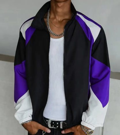 Men's color-blocked jacket, lightweight, casual, travel, windproof and wear-resistant, high-quality fabric, boyfriend gift