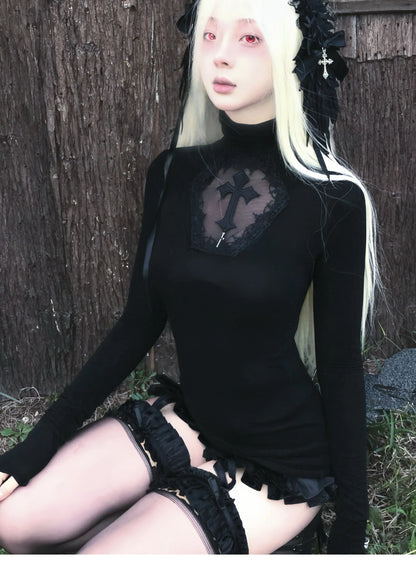 Genayooa Y2k Vintage T Shirt Women Hollow Out Tops Butterfly Patchwork Japanese 2000s Retro Grunge Tops Aesthetic Tshirts Gothic