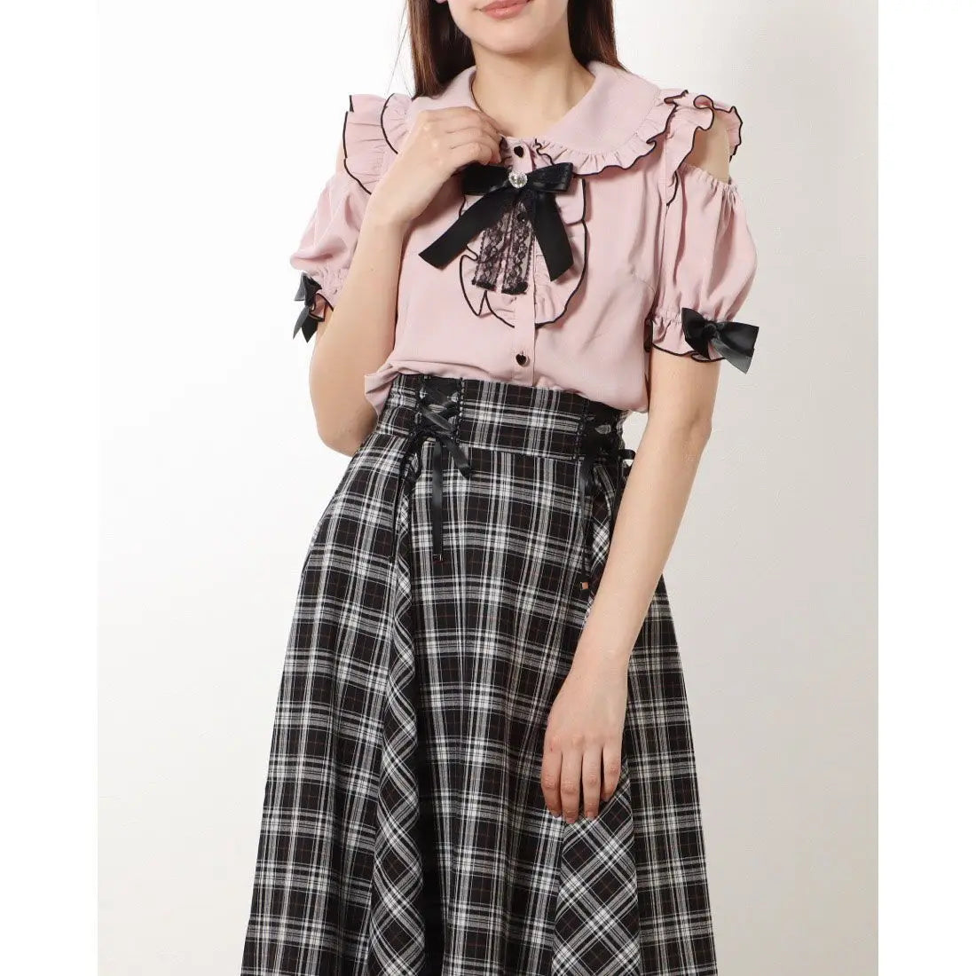 Sweet Lolita Fashion All Match Blouses Women Japanese Summer Y2k Aesthetic Ruffled Bow Shirts Girly Kawaii Patchwork Tops Blusas
