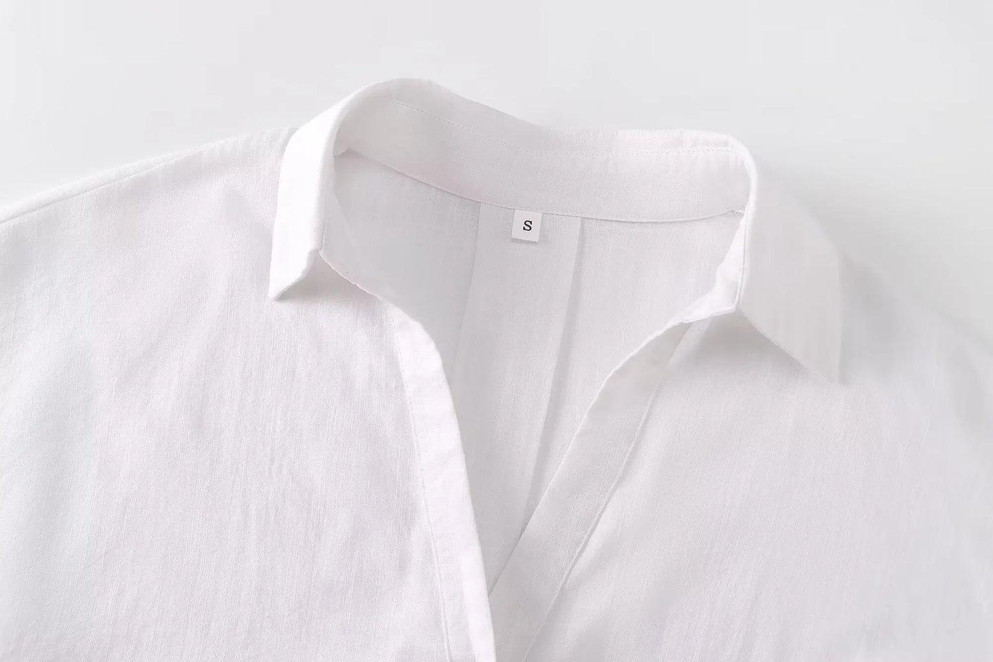 HH 2025 Casual Women Soild Linen Loose Shirt Summer Female Lapel Collar Long Sleeve Oversized Office Wear Lady Blouse