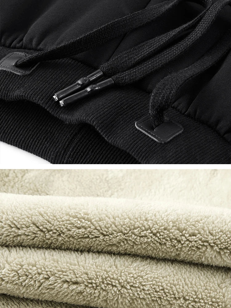 Winter Men's Sweatpants Thick Warm Fleece Joggers Sportswear Zip Pockets Cotton Casual Track Pants Plus Size 6XL 7XL 8XL