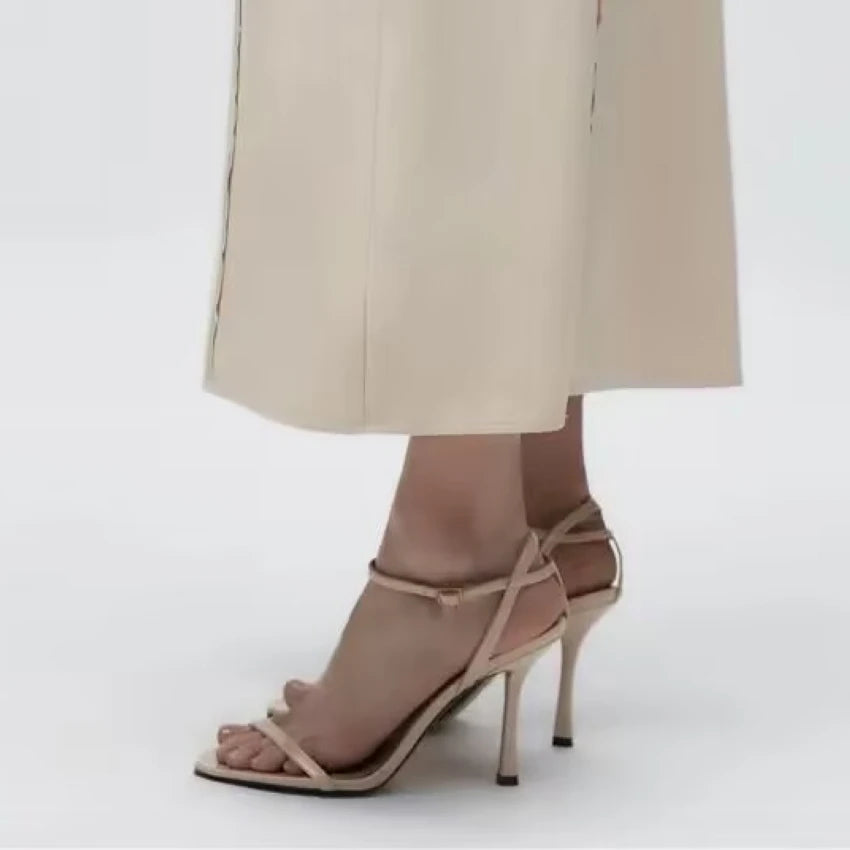 2025 Ankle Strap Women Sandals Summer Fashion Sexy Thin High Heels Gladiator Sandal Shoes Narrow Band Party Dress Pump Shoes