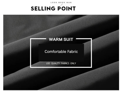 BROWON Winter Clothes Men Jacket Business Casual Solid Thick Fleece Jacket for Men Stand Collar Oversized 8xl Outerwear Coats