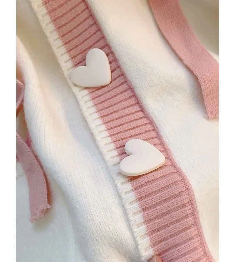 Cute Sweet Cardigan Sweaters Women Lazy Wind White Knitted Coats Long Sleeve Loose Female Japan Kawaii Elegant Hooded Tops