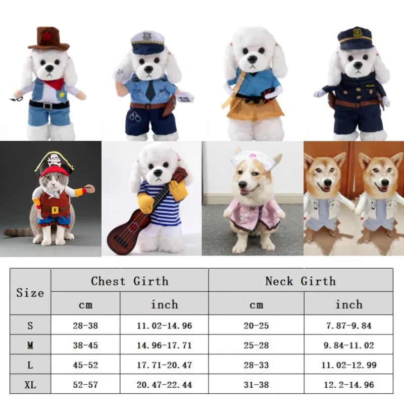 Funny Pet Dog Cosplay Clothes Novelty Puppy Halloween Costumes Sweatshirt Christmas Festival Party Outfit Pet Dress Dog Coat