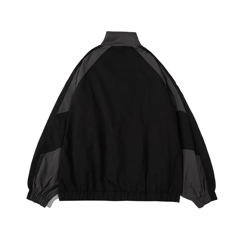 Hip Hop Varsity Jacket Men High Street Patchwork Color Black Windbreaker Coats Women Spring Autumn Thin Fashion College Jackets
