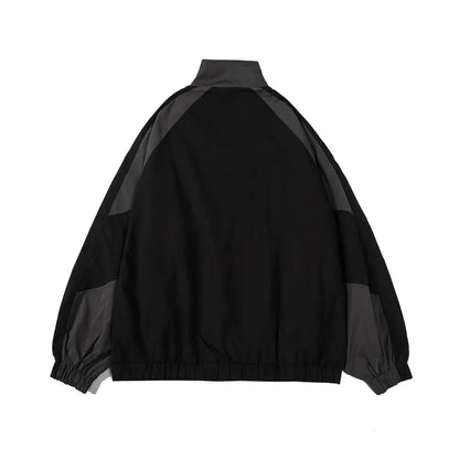 Hip Hop Varsity Jacket Men High Street Patchwork Color Black Windbreaker Coats Women Spring Autumn Thin Fashion College Jackets