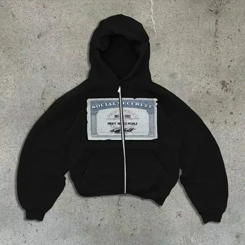 Zipper Hoodie Women Street Y2K New Punk American Hip Hop Joker Pattern 2025 Fleece Padded Sweatshirt Unisex Casual Hoodie