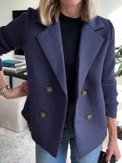 2025 Loungewear Jacket Women Spring Autumn Turn-Down Collar Simple Solid Patchwork Outerwear Long Sleeve Elegant Coat Streetwear