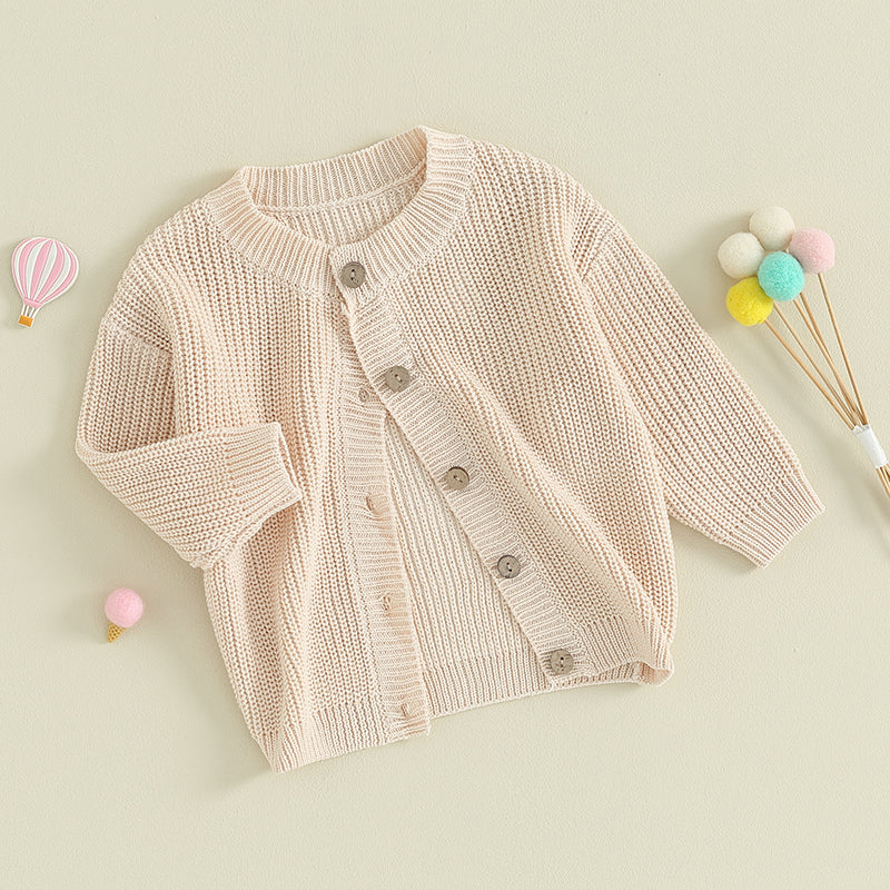Infant Baby Girl Boy Knit Cardigan Sweater Coat Cute Long Sleeve Button Down Sweater Fall Winter Tops