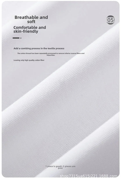 Summer Cotton Heavy Duty 300grams American Pure Cotton Short Sleeves T-shirt Men Casual Base Top Oversized T Shirt