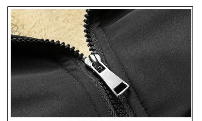 BROWON Winter Clothes Men Jacket Business Casual Solid Thick Fleece Jacket for Men Stand Collar Oversized 8xl Outerwear Coats
