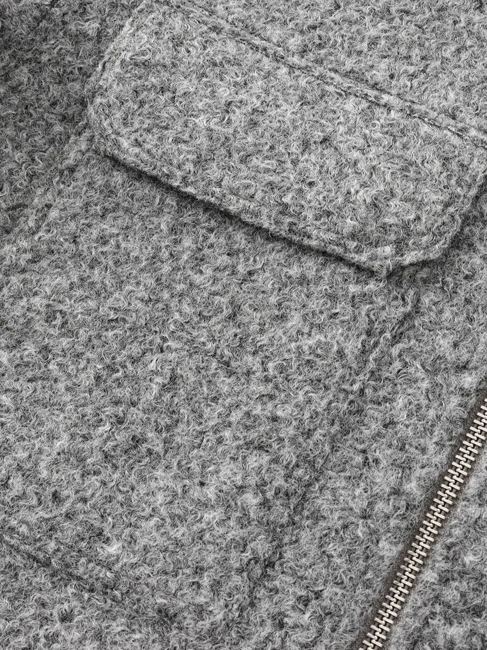 XNWMNZ 2024 Women's Fashion Autumn/Winter crop jacket Women Retro lapel neck long sleeve flaps patch pockets zipper female coat