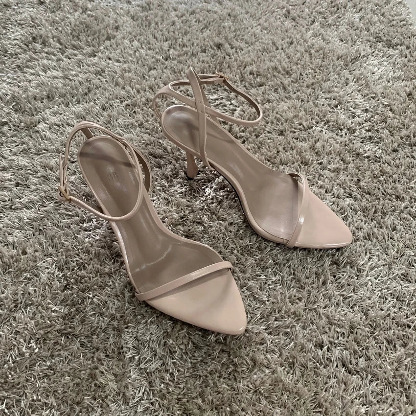 2025 Ankle Strap Women Sandals Summer Fashion Sexy Thin High Heels Gladiator Sandal Shoes Narrow Band Party Dress Pump Shoes