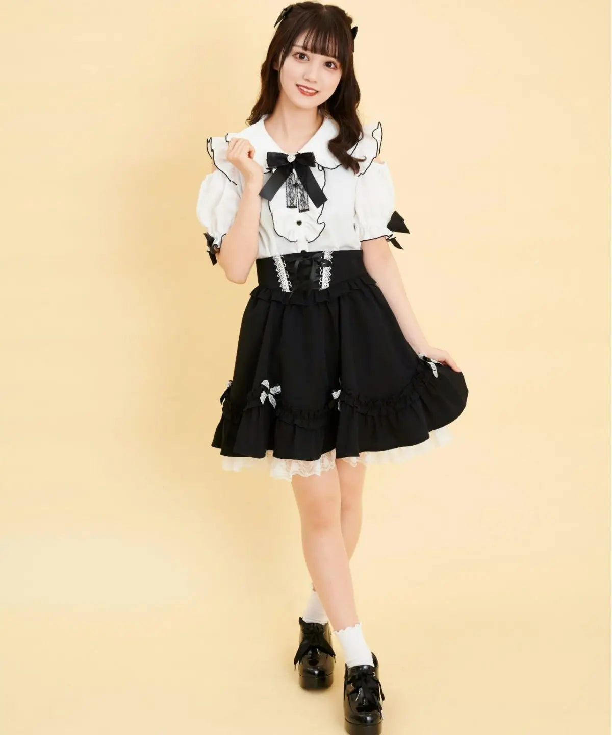 Sweet Lolita Fashion All Match Blouses Women Japanese Summer Y2k Aesthetic Ruffled Bow Shirts Girly Kawaii Patchwork Tops Blusas
