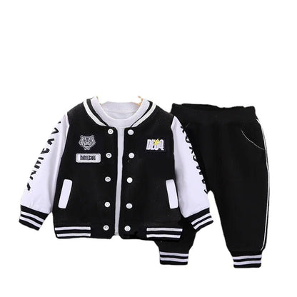 2023 New Kids Baseball Clothing Sets Boys Girls Casual Sports Suit Coat Pant 2Pcs Spring Autumn Thin Baby Tracksuit Outfits 1-4Y