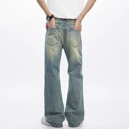 KSTUN Flared Jeans Men Booocut Jean Streetwear Denim Pants Ripped Hollow Out Vintage Jeans Men Distressed Frayed Americian Style
