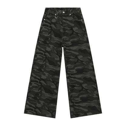IEFB High Street Men's Denim Pants Camouflage Casaul Straight Bottom Simple Wide Leg Loose Trousers Spring Stylish 2026 9C354