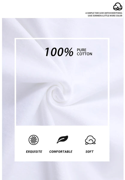 Couple Tees Swimming Black Cat Diving Shoulder Short Sleeved T-shirt For Men Women Breathable Casual Pure Cotton Loose Tops